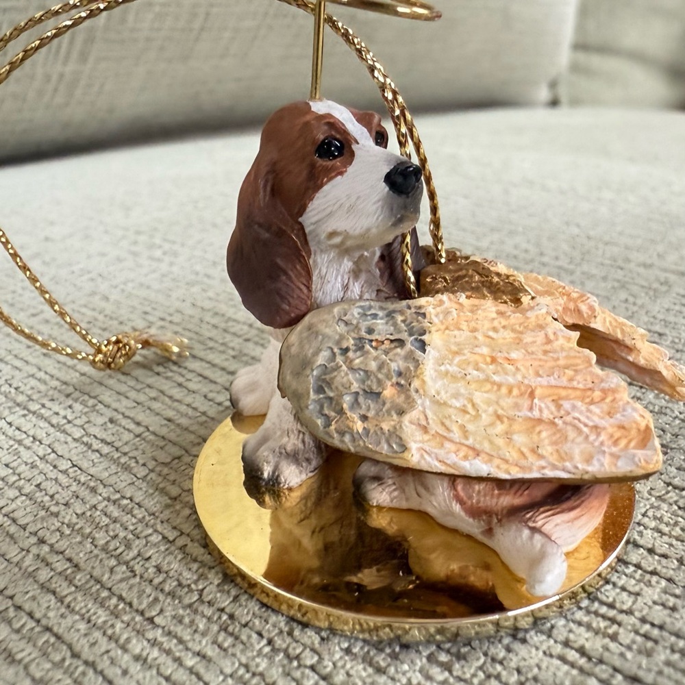 Basset Hound Dog ANGEL Tiny One Ornament Figurine Statue